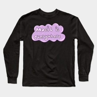 Magic is Everywhere, Purple and Pink Star Cartoon Doodle Cloud, made by EndlessEmporium Long Sleeve T-Shirt